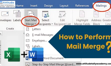 This image shows how to use mail merge in Ms-Word and Ms- Excel for beginners.